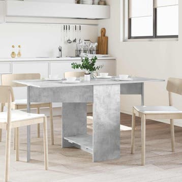 vidaXL Eettafel 138 x 70 x 73,5 cm Bewerkt hout Betongrijs, Verzenden