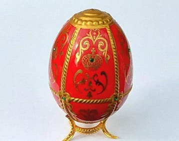 Fabergé ei - Ei - Faberge - 22 kt goud, Antiek en Kunst