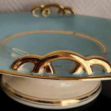 Boch Frères - Taartstandaard - Keramiek - Art Deco, Antiquités & Art