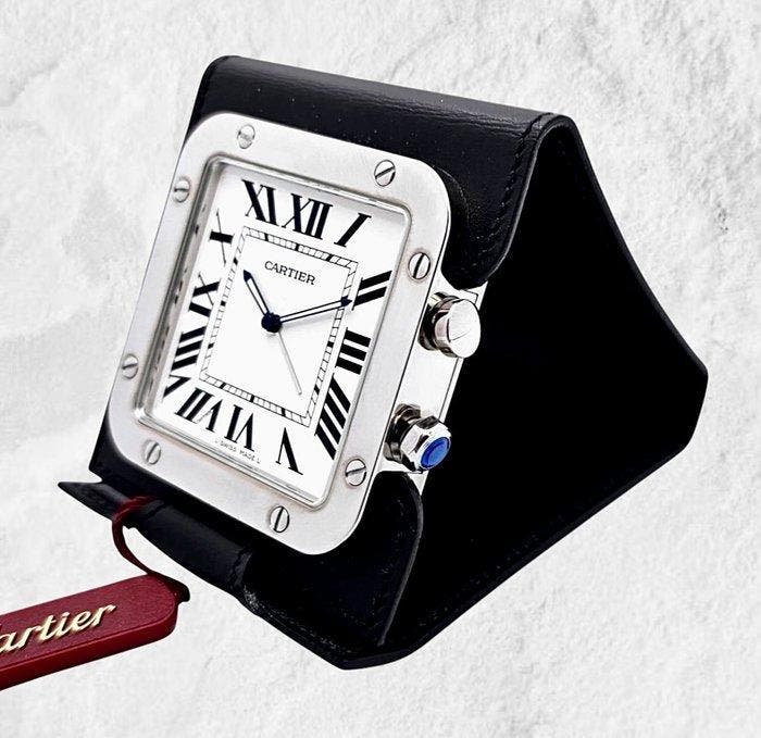 Réveil de voyage - Cartier Santos - Contemporain Acier -, Antiquités & Art, Antiquités | Horloges