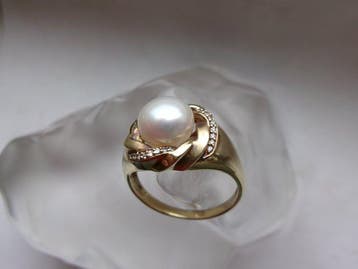 Argent, Pearl - Bague - Style Art déco