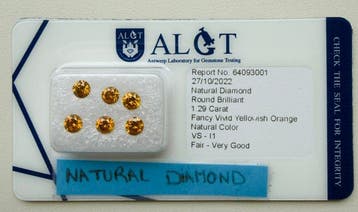 6 pcs Diamant (Couleur naturelle) - 1.29 ct - Rond - Fancy, Bijoux, Sacs & Beauté