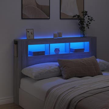 vidaXL Hoofdeinde met LED 160x18,5x103,5 cm bewerkt hout, Verzenden, Nieuw