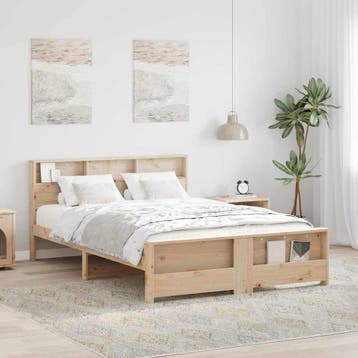 vidaXL Bedframe met hoofdeinde Bruin 140 x 200 cm Bewerkt, Verzenden, Nieuw