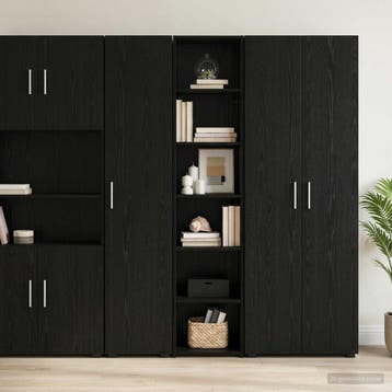 vidaXL Dressoir Zwart eiken 40 x 41 x 185 cm Bewerkt hout, Verzenden, Nieuw