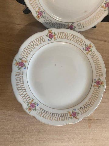 Limoges - F. Chauvigny - Service à dessert (6) - Porcelaine,