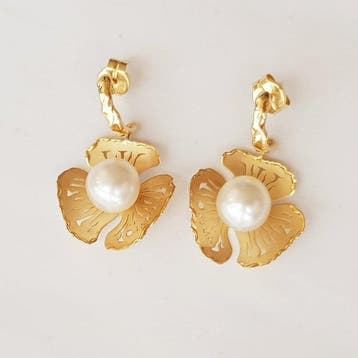 Oorbellen - 18 karaat Geel goud Parel, Handtassen en Accessoires, Oorbellen, Nieuw