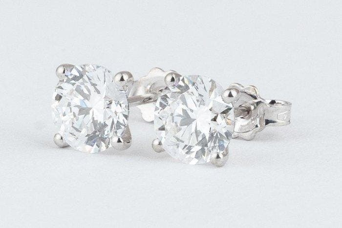 Zonder minimumprijs - Oorbellen - 14 karaat Witgoud -, Bijoux, Sacs & Beauté, Boucles d'oreilles