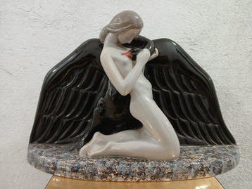 Samara - Beeldje - Leda and the Black Swan - Keramiek