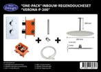 One-Pack inbouw-regendoucheset Plafonduitloop 200mm Rond, Ophalen of Verzenden, Nieuw