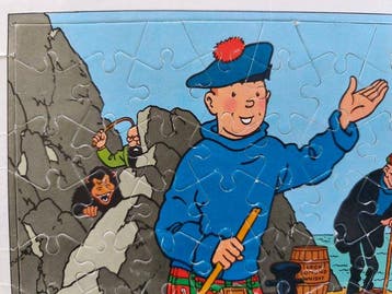 Tintin - Puzzle du chèque Tintin - Lîle noire, Tintin en, Livres
