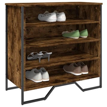 vidaXL Schoenenkast 80x38x78 cm bewerkt hout gerookt, Verzenden