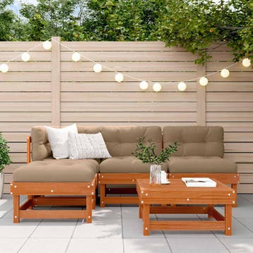 vidaXL Tuin loungeset 13 st Wasbruin Massief grenenhout, Verzenden, Loungeset