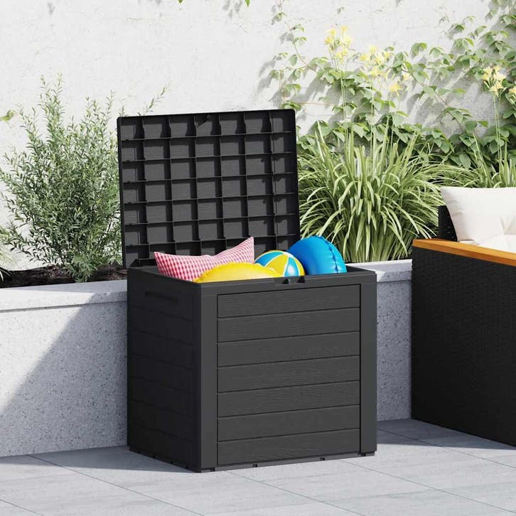vidaXL Tuinbox 58,5x46x55 cm polypropeen antracietkleurig, Tuin en Terras, Bergingen en Tuinkasten, Nieuw, Verzenden