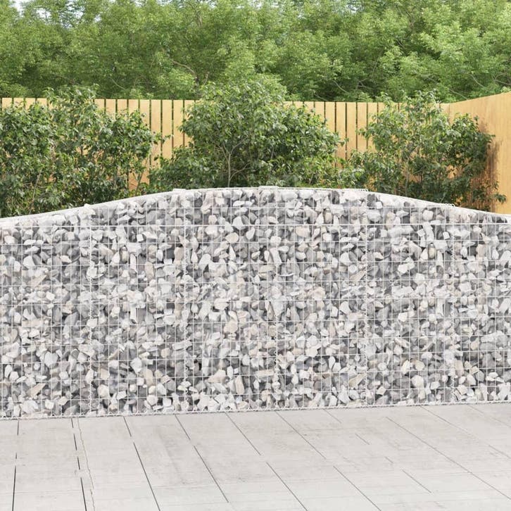 vidaXL Schanskorf gewelfd 400x50x100/120 cm gegalvaniseerd, Tuin en Terras, Bloempotten, Nieuw, Verzenden
