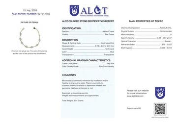 Zonder minimumprijs - Armband Zilver - Topaz -, Nieuw