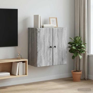 vidaXL Wandkast 59 x 31 x 60 cm Bewerkt hout Grijs Sonoma, Verzenden, Nieuw