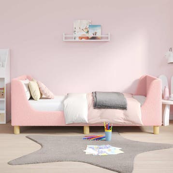 vidaXL Kinderen bedframe met hoofdboard Roze 80 x 160 cm, Huis en Inrichting, Slaapkamer | Bedden, Verzenden, Nieuw