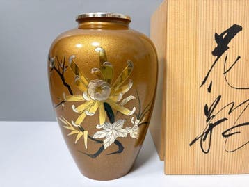 Vase - Belle vase japonais en bronze fondu par Shzan –, Antiquités & Art