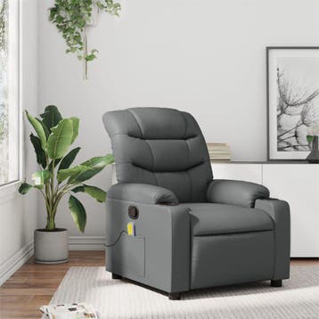 vidaXL Massagestoel van grijs kunstleer, Verzenden, Nieuw