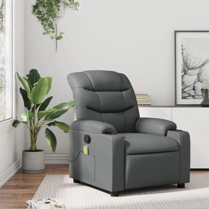 vidaXL Massagestoel van grijs kunstleer, Huis en Inrichting, Fauteuils, Nieuw, Verzenden