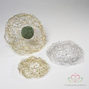 Oasis® Wire and Pearl Collar Parelnet Zilver 20 cm, Nieuw