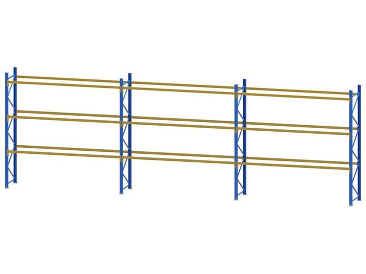 Palletstelling - 4 staanders 3650x1000mm - Tot lengte: 11m20, Zakelijke goederen, Kantoor en Winkelinrichting | Magazijn, Stelling en Opslag