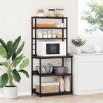 vidaXL Keukenplank Zwart Eiken 80 x 40 x 168 cm Bewerkt hout, Verzenden, Nieuw