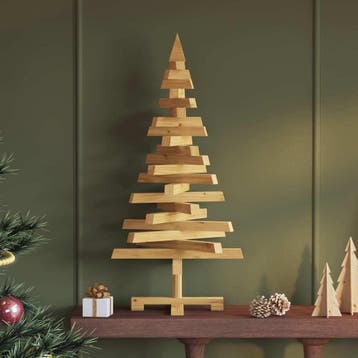 vidaXL Houten kerstboom KOTKA 90 cm Massief grenenhout Bruin, Verzenden, Nieuw