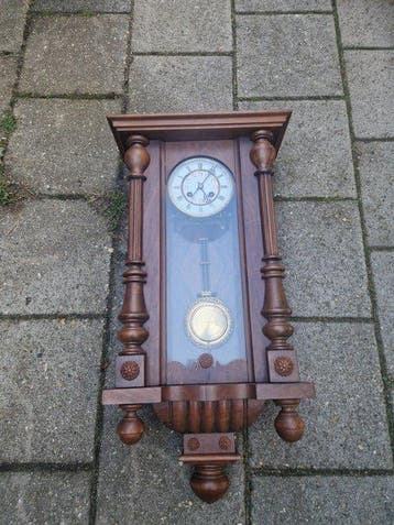 Wandklok - Antiek Brons, Glas, Messing, Hout - 1920-1930