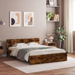 vidaXL Bedframe met hoofdeinde gerookt eikenkleurig 140x200, Huis en Inrichting, Verzenden, Nieuw