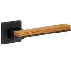 Deurklink op geveerd rozet Mimolimit PVD mat zwart/eiken, Doe-het-zelf en Bouw, Nieuw