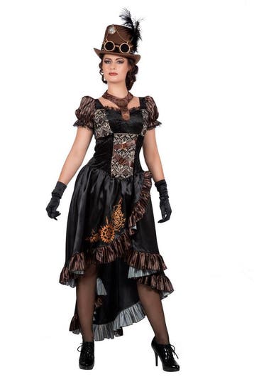 Steampunk Jurk Zwart Dames, Verzenden, Nieuw