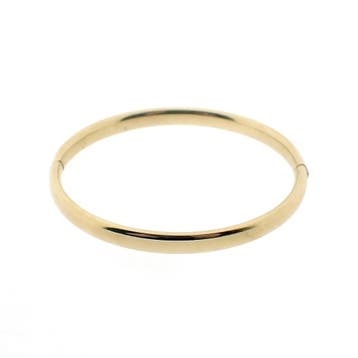 Gouden gladde slavenarmband; Maat M, Ophalen of Verzenden, Gebruikt, Goud, Goud