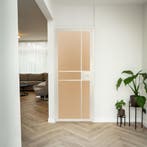 Stalen Binnendeur - 6 Vlaks - Wit - Mat glas - Met slot, Doe-het-zelf en Bouw, Deuren en Vliegenramen, Minder dan 80 cm, Binnendeur
