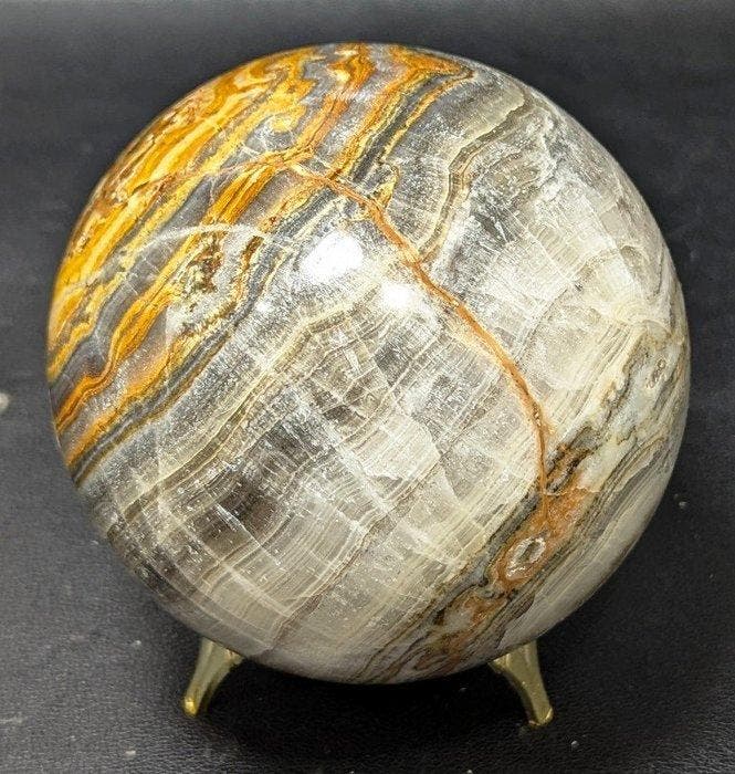 Gelaagde onyx met calcietinclusies | Natuurlijke, Verzamelen, Mineralen en Fossielen