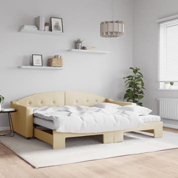 vidaXL Slaapbank met onderschuifbed en matrassen 90x200 cm, Verzenden