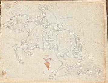 Giovanni Fattori (1825-1908), Attr. - A Cavallo