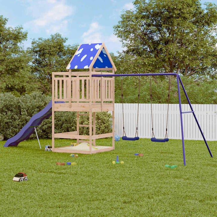 vidaXL Speelhuis massief grenenhout, Kinderen en Baby's, Speelgoed | Buiten | Speeltoestellen, Nieuw, Verzenden