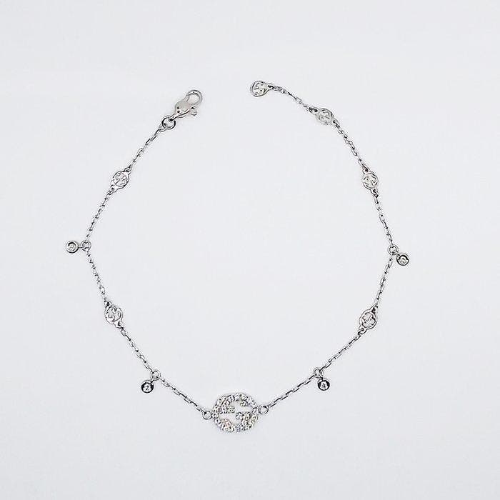 Gucci - Bracelet - 18 carats Or blanc - 0.20ct. tw. Diamant, Handtassen en Accessoires, Antieke sieraden