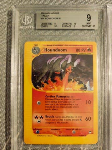 Pokémon - 2 Graded card - Houndoom - Beckett 9, Hobby en Vrije tijd, Verzamelkaartspellen | Pokémon, Nieuw