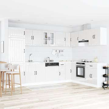vidaXL Waskompkast Lucca 2 st Hoogglans wit Bewerkt hout, Verzenden