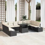 vidaXL Tuinbank Set met kussen met opslag 11 pcs Zwart en, Verzenden, Nieuw