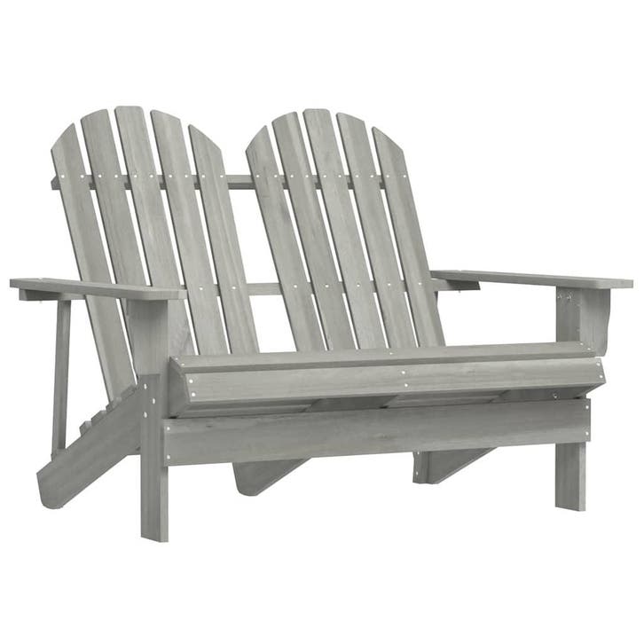 vidaXL Tuinstoel 2-zits Adirondack massief vurenhout grijs, Jardin & Terrasse, Chaises de jardin, Envoi
