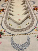 Nappe - 250 cm - 160 cm - Nappe au point de croix, Antiquités & Art