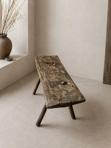 Tabouret - Tabouret de traite rural du XIXe siècle - Chêne -, Antiquités & Art