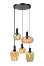 Hanglamp Lucide ILONA -  - 5xE27 - Zwart -, Verzenden