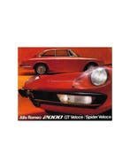 1971 ALFA ROMEO 2000 GT /SPIDER VELOCE BROCHURE NEDERLANDS, Livres, Ophalen of Verzenden