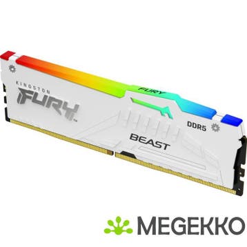 Kingston DDR5 FURY Beast RGB White 1x16GB 6400, Verzenden