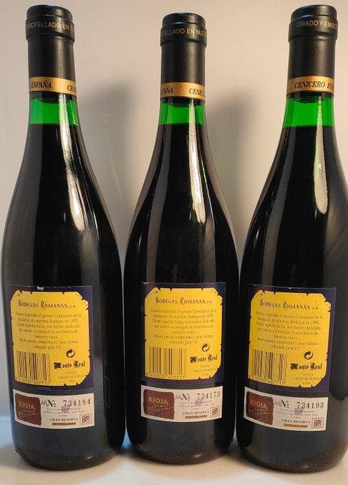 1994 Bodegas Riojanas, Monte Real - Rioja Gran Reserva - 3, Collections, Vins